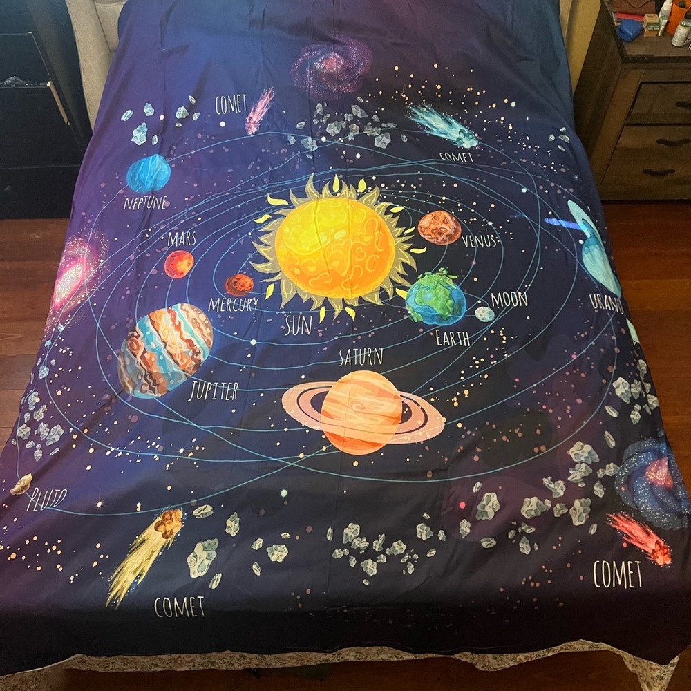 Solar System Bedding Set - Blue and Yellow